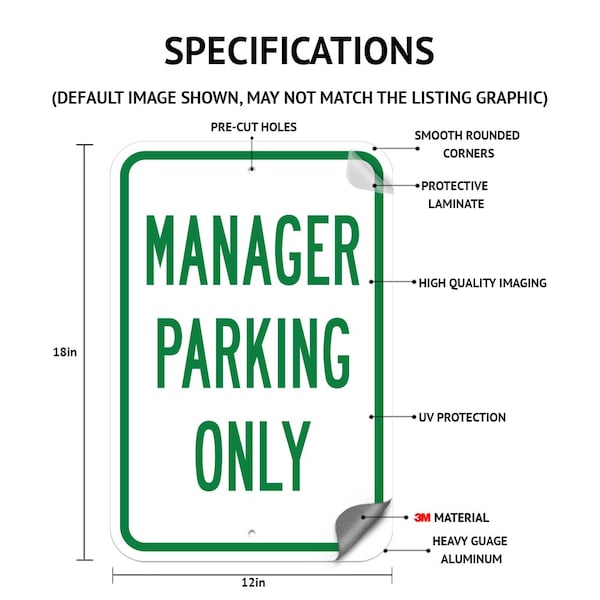 Employee Parking Only Sign 12inx18in Heavy Gauge Aluminum Signs